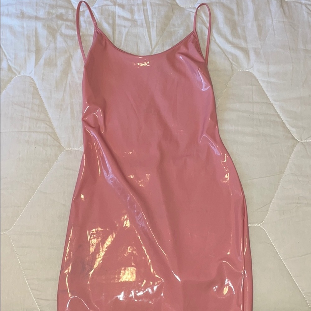 Pink latex dress